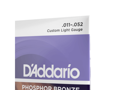D'Addario Phosphor Bronze Acoustic Guitar Strings, Custom Light, 11-52 click to zoom image