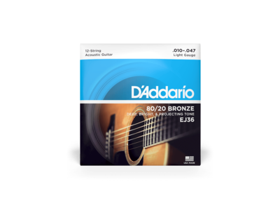 D'Addario 12-String Bronze Acoustic Guitar Strings, Light, 10-47 click to zoom image