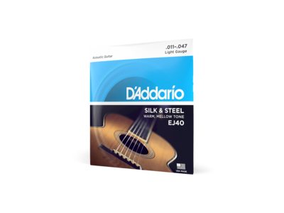 D'Addario Silk &amp; Steel Folk Guitar Strings, 11-47 
