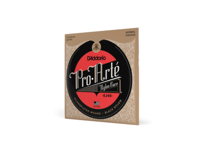 D'Addario Pro-Arte Black Nylon Classical Guitar Strings, Normal Tension