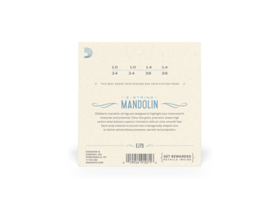 D'Addario Mandolin Strings, Phosphor Bronze, Light, 10-38 click to zoom image