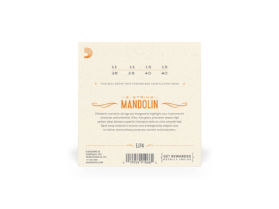 D'Addario Mandolin Strings, Phosphor Bronze, Medium, 11-40 click to zoom image