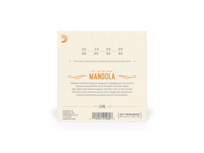 D'Addario Phosphor Bronze Mandola Strings, Medium, 15-52 click to zoom image