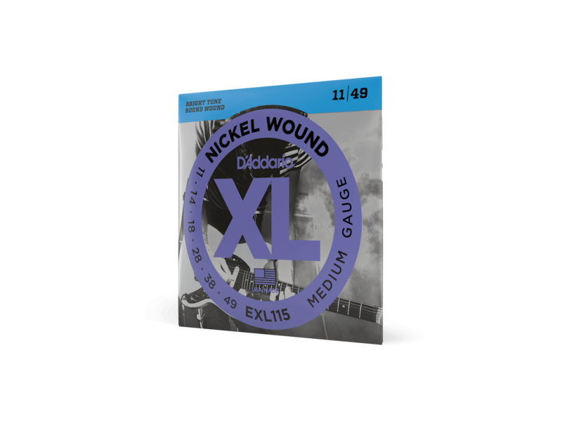 D'Addario Nickel Wound Electric Guitar Strings, Medium/Blues-Jazz Rock, 11-49 click to zoom image