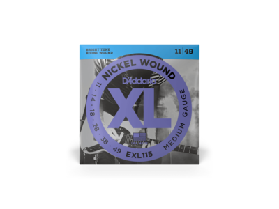 D'Addario Nickel Wound Electric Guitar Strings, Medium/Blues-Jazz Rock, 11-49 click to zoom image