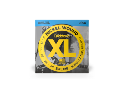 D'Addario Nickel Wound Electric Guitar Strings, Super Light Top/ Regular Bottom, 09-46 click to zoom image