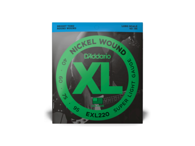 D'Addario Nickel Wound Bass Guitar Strings, Super Light, 40-95, Long Scale click to zoom image