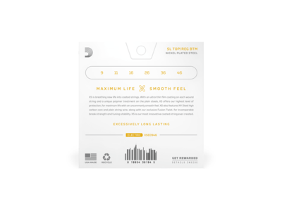 D'Addario Nickel Wound Electric Guitar Strings, Super Lt Top/Reg Btm, 09-46 click to zoom image