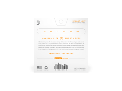 D'Addario Nickel Wound Electric Guitar Strings, Regular Light, 10-46 click to zoom image