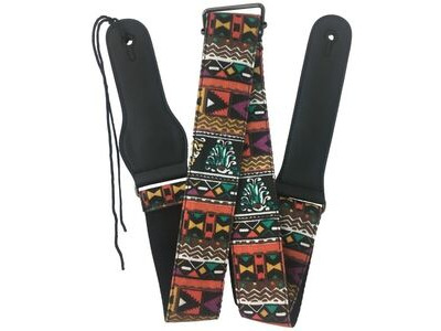 RockYou 2" Denim Adjustable Guitar Strap with Pick Holder, AZTEC click to zoom image
