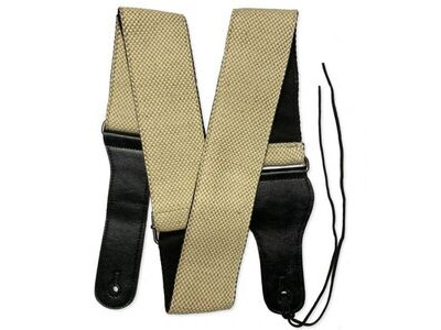 RockYou S100916 Tweed Adjustable Guitar Strap with Pick Holder CREAM