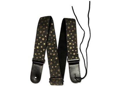 RockYou S11371 Denim Adjustable Ukulele Strap, GOLDEN STARS click to zoom image