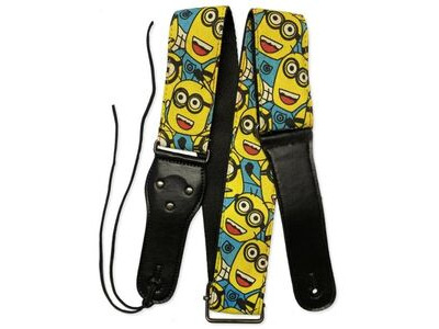 RockYou S610 Minions Guitar Strap Leather Ends with pick holder click to zoom image
