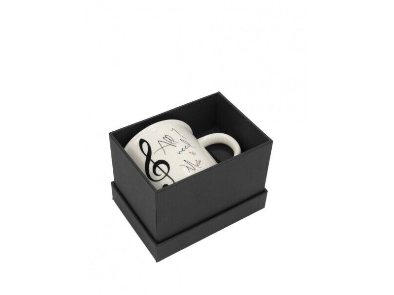 Agifty Mug ''All I Need Is Music'' White With Gift Case click to zoom image