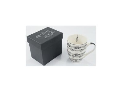 Agifty Mug Notelines White With Gift Case click to zoom image