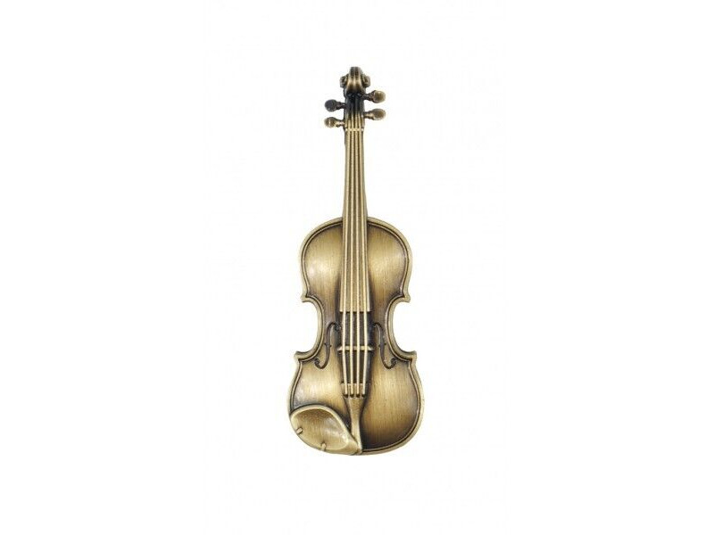 Agifty Magnet Violin 3D Metal 6,5 Cm (Antique Brass) click to zoom image