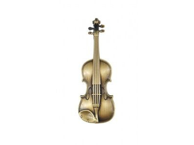 Agifty Magnet Violin 3D Metal 6,5 Cm (Antique Brass) 