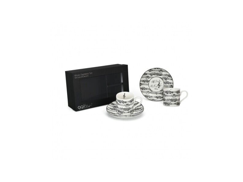 Agifty Espresso Cup and Saucer Set (Sheetmusic Design) click to zoom image
