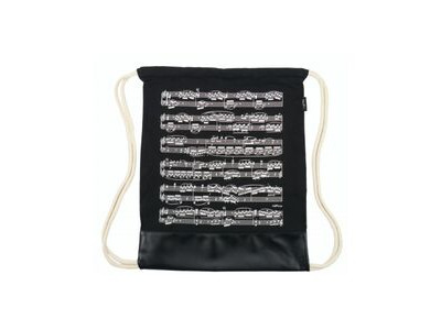 Agifty Drawstring Bag Notelines Black 