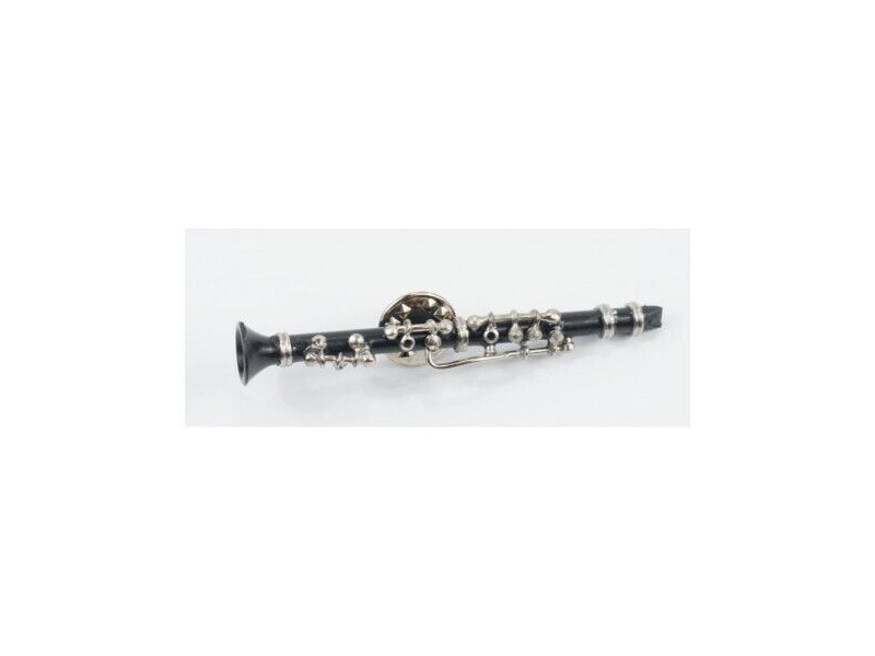 Agifty Miniature Pin Clarinet 6 Cm (1/14) Black With Gift Case click to zoom image