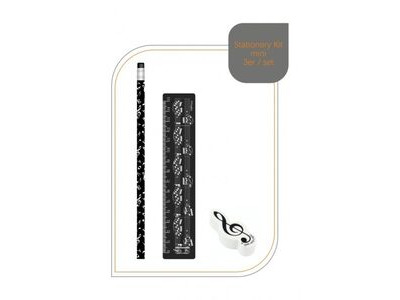Agifty Stationery Kit Mini: Sheetmusic Black