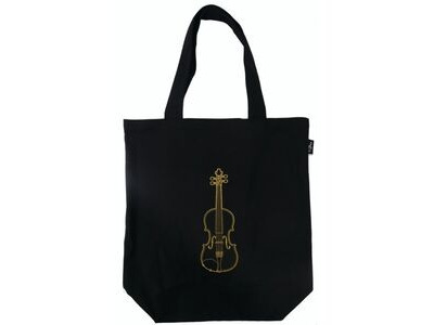Agifty City Shopper: Black and Gold 'Embroidered Violin' 