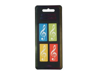 Agifty Magnetic Bookmark - Colourful Treble Clefs 