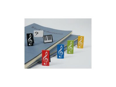 Agifty Magnetic Bookmark - Colourful Treble Clefs click to zoom image