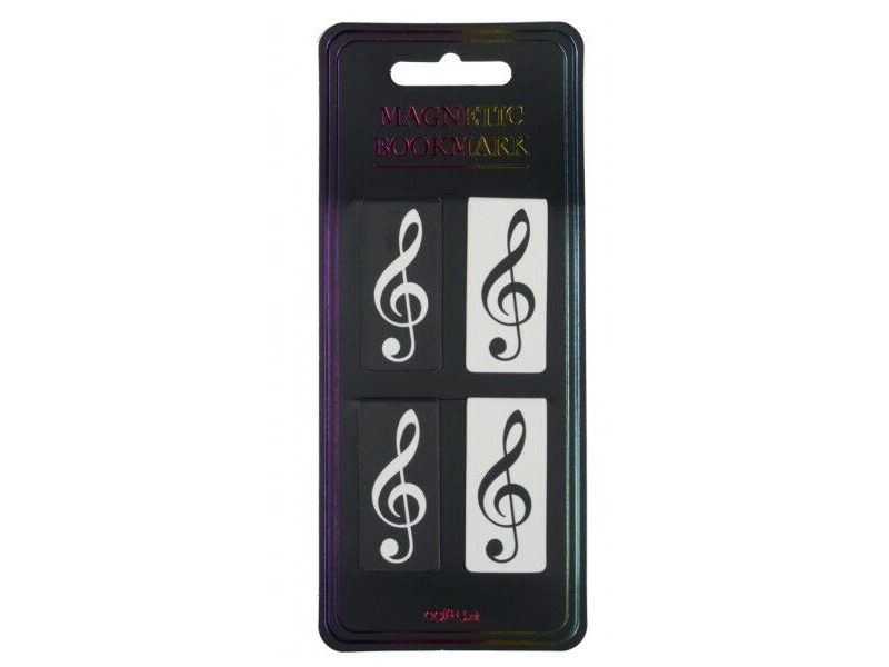 Agifty Magnetic Bookmark: Treble Clef Black and White click to zoom image