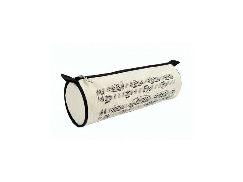 Agifty Pencil Case: Black and Creme 'Noteline' click to zoom image