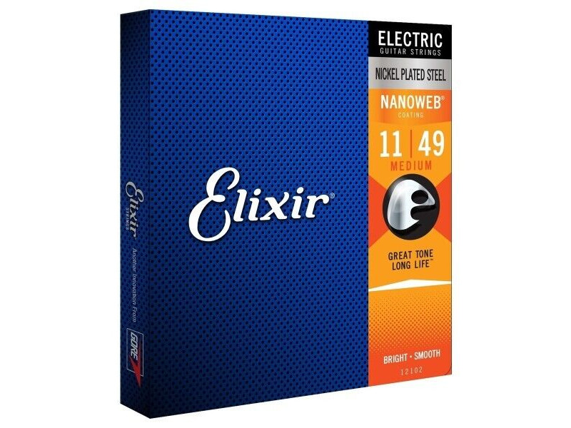 Elixir 12102 Nanoweb Medium Strings 11-49 click to zoom image
