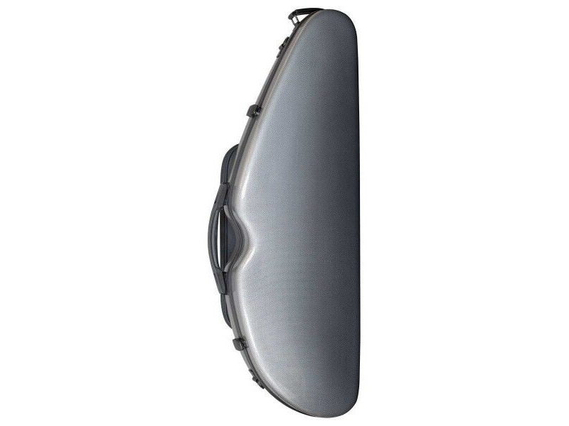 Hidersine VNPC2BK Violin Polycarbonate Halfmoon Hardcase Brushed Silver click to zoom image