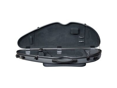 Hidersine VNPC2BK Violin Polycarbonate Halfmoon Hardcase Brushed Silver click to zoom image