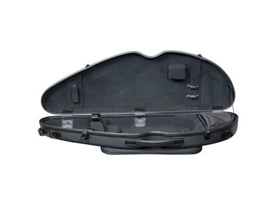Hidersine VNPC2BK Violin Polycarbonate Halfmoon Hardcase Brushed Silver click to zoom image