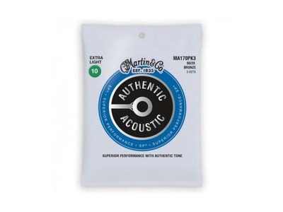 Martin MA170PK3 Acoustic Guitar Strings 3 Pack 