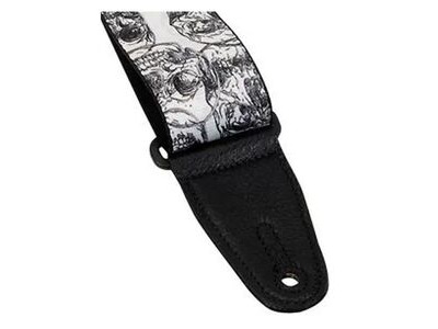 Levy's MPD2-048 Guitar Strap Black & White Skulls click to zoom image