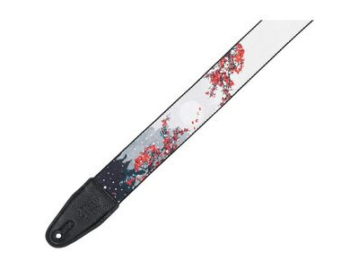 Levy's MPD2-116 Leather Guitar Strap Cherry Blossom Snow