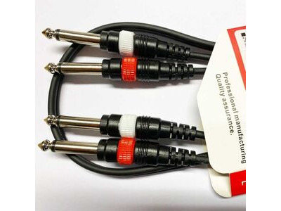 Koda 1M Instrument Cable Twin 6.35mm Mono Jack - 3.5mm Stereo Jack click to zoom image