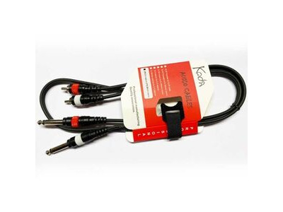 Koda 1M Audio Cable, Twin RCA Male β Twin 6.35mm Mono Jack, Black click to zoom image