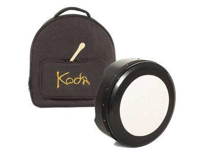 Koda Bodhran 16"x5" Deep Rim L- Key Tuneable, Solid Wooden Black Frame, Bag &amp; Beater