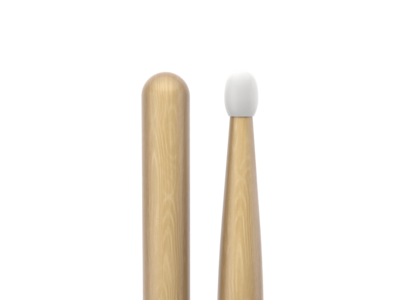 Promark Classic Forward 2B Hickory Drumstick, Oval Nylon Tip click to zoom image