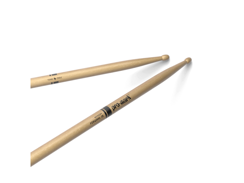 Promark Classic Forward 2B Hickory Drumstick, Oval Wood Tip click to zoom image