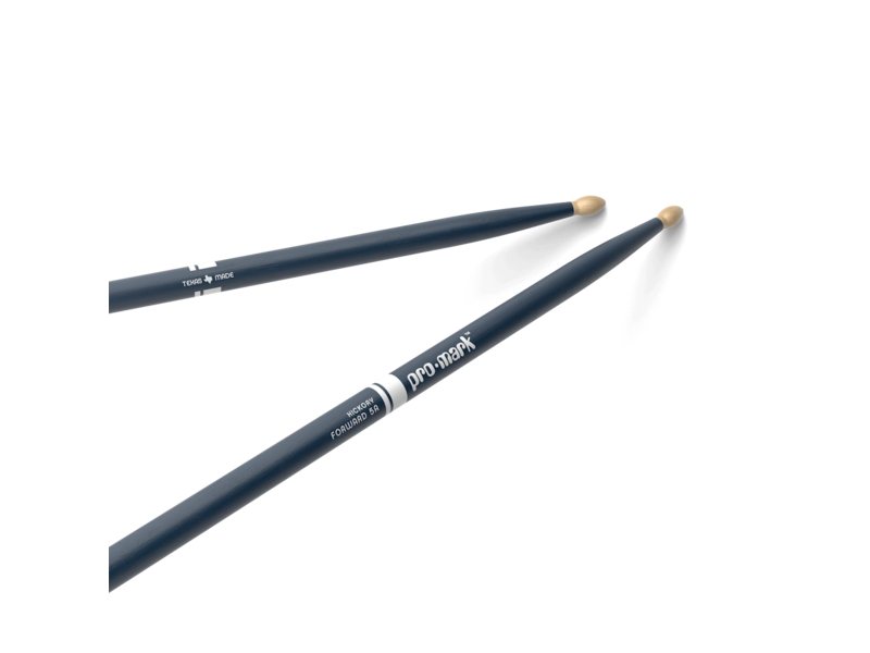 Promark Classic Forward 5A Painted Blue Hickory Drumstick, Oval Wood Tip click to zoom image