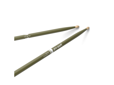 Promark Classic Forward 5A Painted Green Hickory Drumstick, Oval Wood Tip