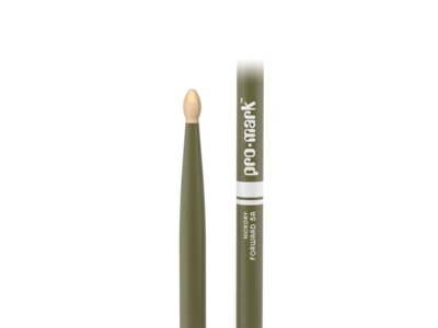 Promark Classic Forward 5A Painted Green Hickory Drumstick, Oval Wood Tip click to zoom image