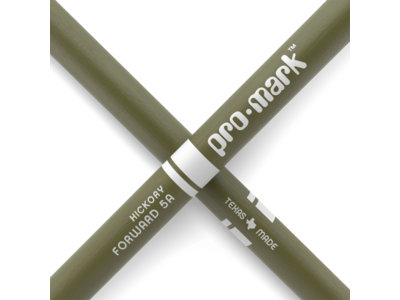 Promark Classic Forward 5A Painted Green Hickory Drumstick, Oval Wood Tip click to zoom image