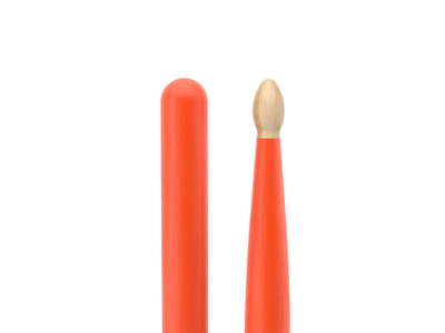 Promark Classic Forward 5A Painted Orange Hickory Drumstick, Oval Wood Tip click to zoom image