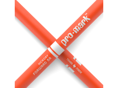 Promark Classic Forward 5A Painted Orange Hickory Drumstick, Oval Wood Tip click to zoom image