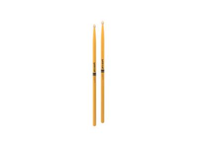 Promark Classic Forward 5A Painted Yellow Hickory Drumstick, Oval Wood Tip click to zoom image